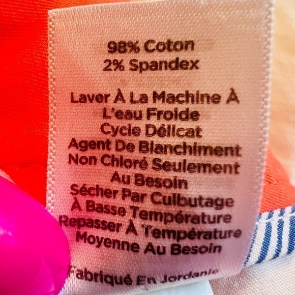 TALBOTS Relaxed Bermuda Shorts Coral Orange Chino Cotton Stretch Mid Rise 4 - Picture 12 of 12